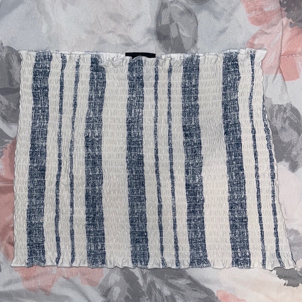Rue21 Blue and White Striped Tube Top